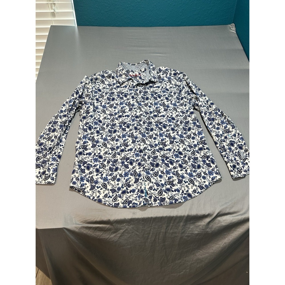 Robert Graham PIERRE Blue Floral Paisley Classic Fit 2XL